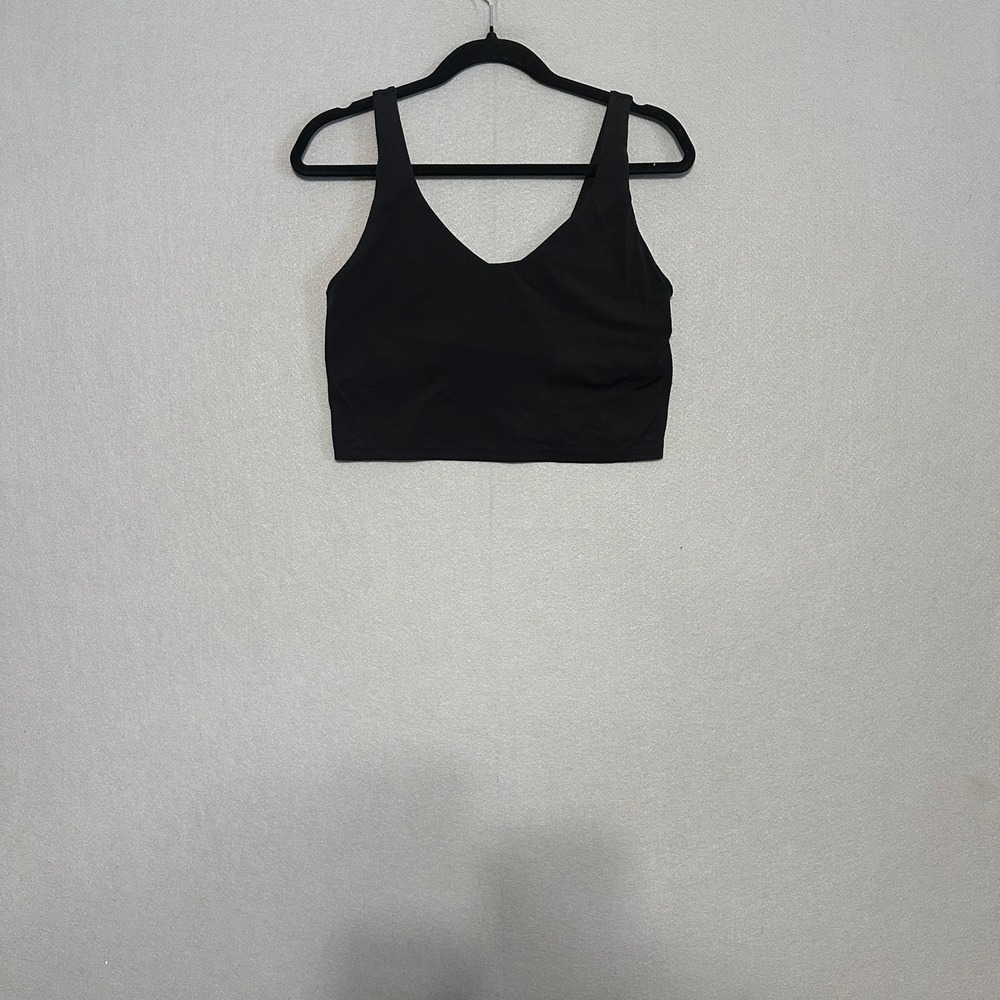 Offline by Aerie Real Me V-Neck Cropped Tank Top Black Large Support Bra L
